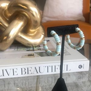 Modern Boho Beaded Hoops - Gold and Mint by Stella & Dot